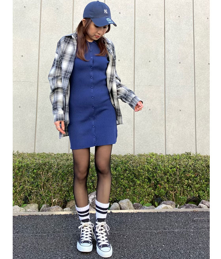 2way リブニット カーディガン タイトミニワンピース 157-5522