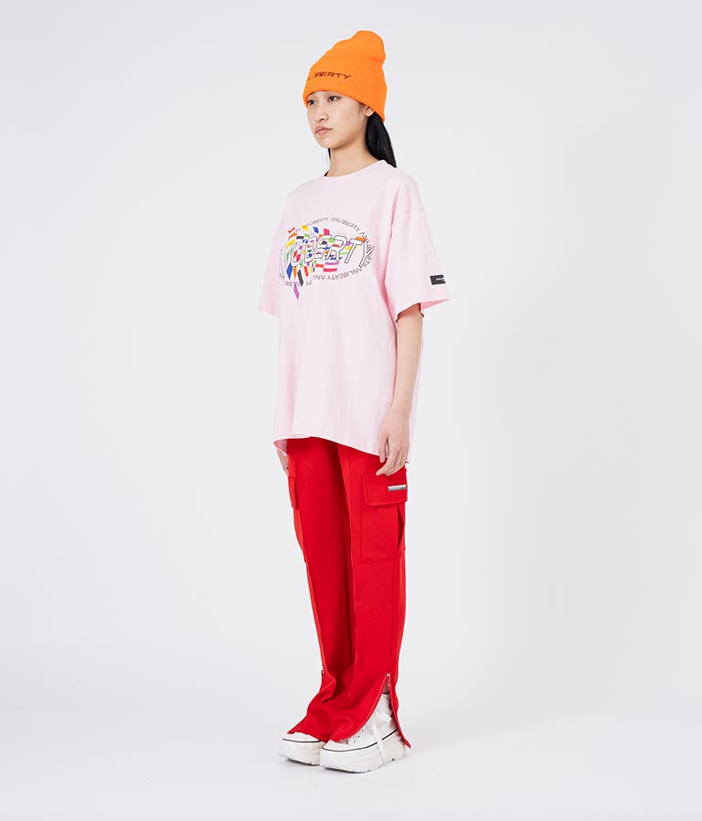 カラー フラッグ プリント ロゴ Tシャツ 【ユニセックス】 30-3027
