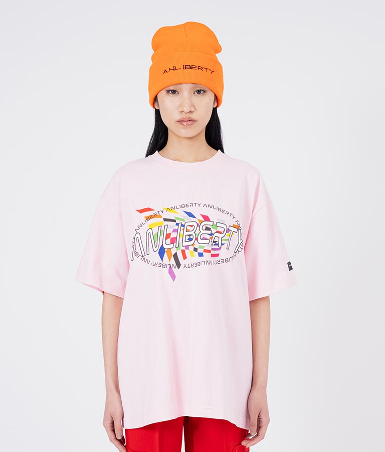 カラー フラッグ プリント ロゴ Tシャツ 【ユニセックス】 30-3027