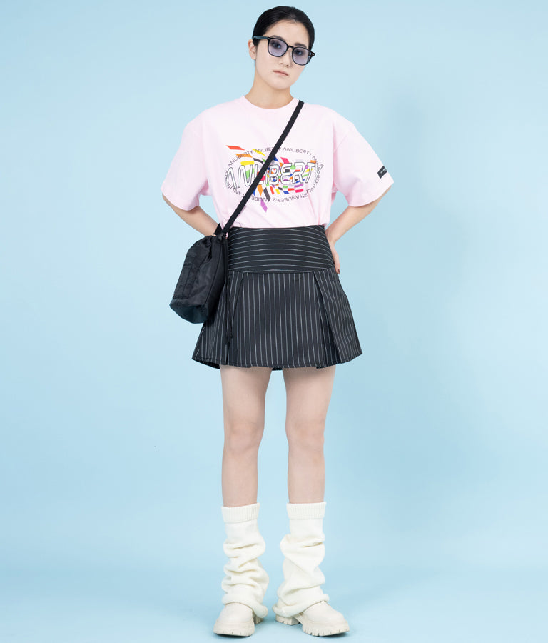カラー フラッグ プリント ロゴ Tシャツ 【ユニセックス】 30-3027