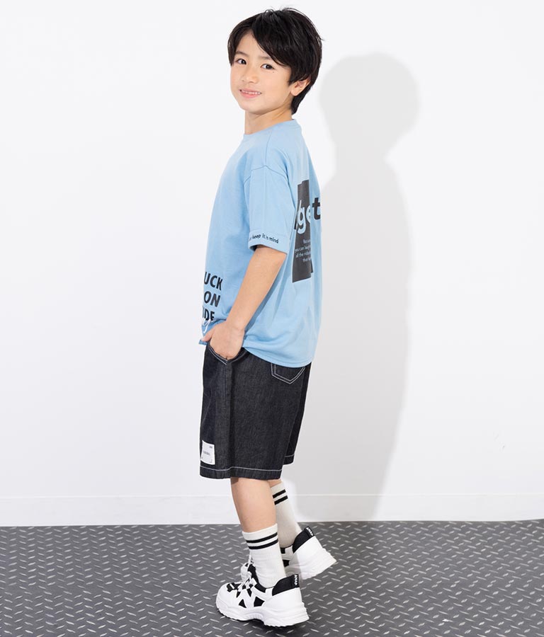 袖ロールアップ プリント ビッグ Tシャツ【親子お揃い】 423-3246