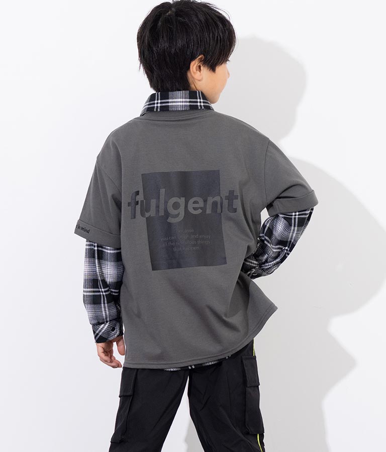 袖ロールアップ プリント ビッグ Tシャツ【親子お揃い】 423-3246