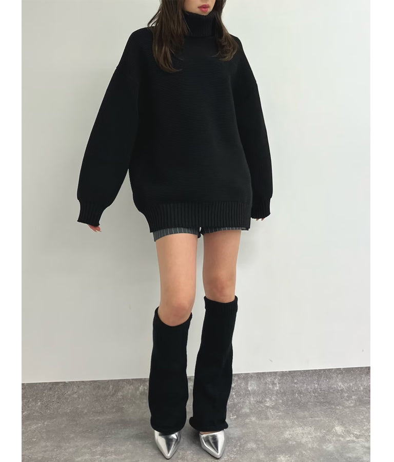 オーバーサイズ タートルネック モチモチ ニット トップス 793-8961