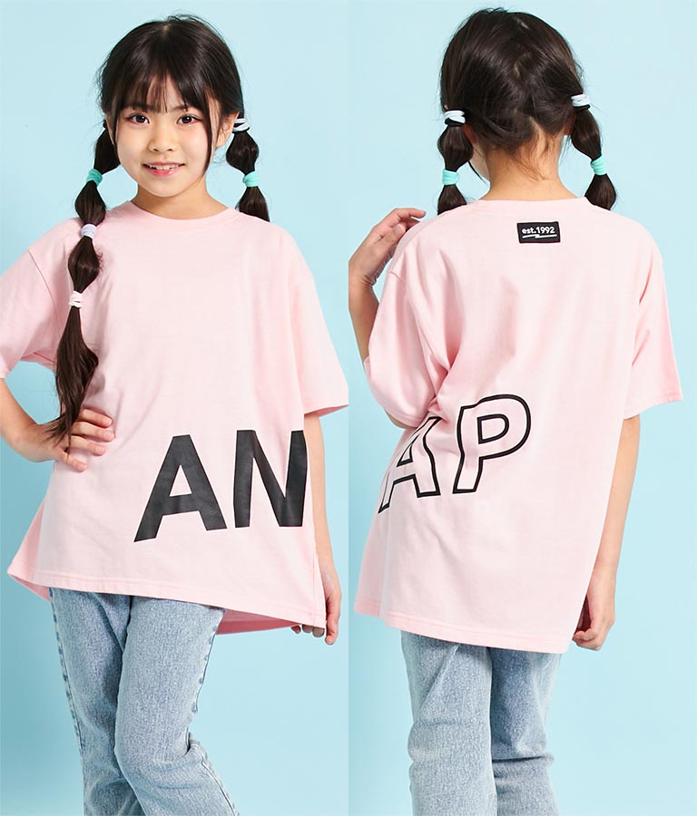 ANAP ロゴ 前後 プリント ビッグ Tシャツ 【親子お揃い】 423-3247