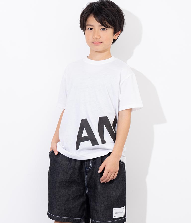 ANAP ロゴ 前後 プリント ビッグ Tシャツ 【親子お揃い】 423-3247