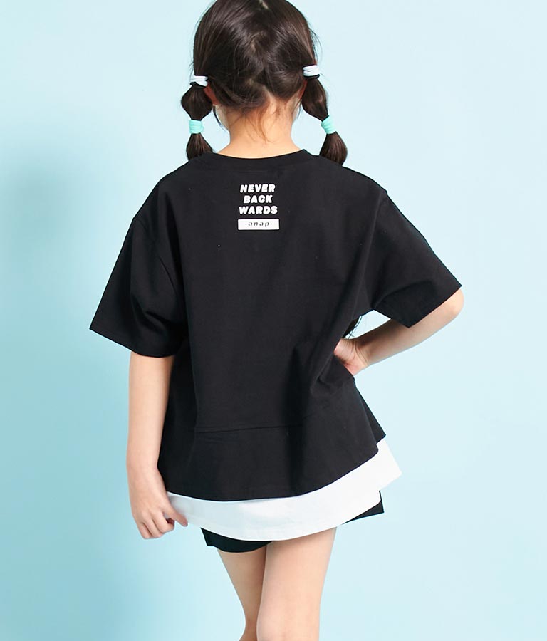 バンダナプリント レイヤード風 Tシャツ 423-3233