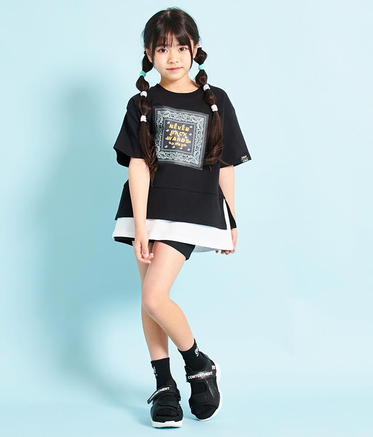 バンダナプリント レイヤード風 Tシャツ 423-3233