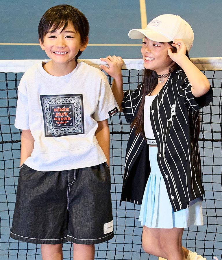 バンダナプリント レイヤード風 Tシャツ 423-3233