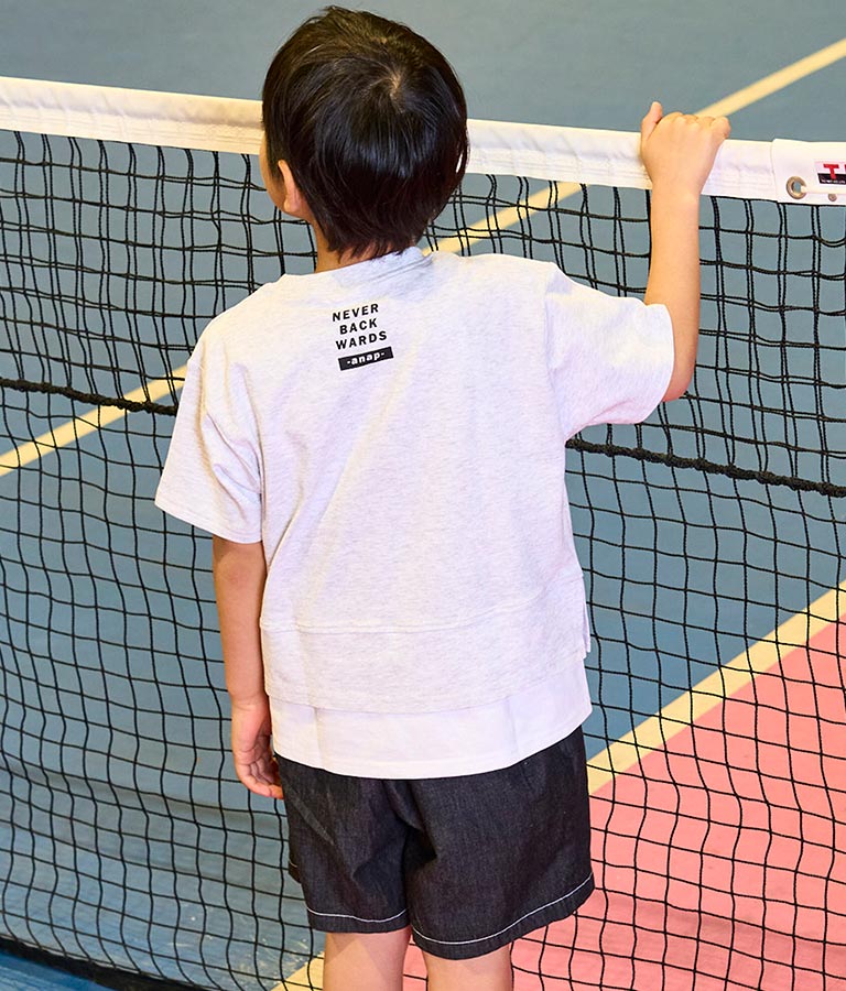 バンダナプリント レイヤード風 Tシャツ 423-3233