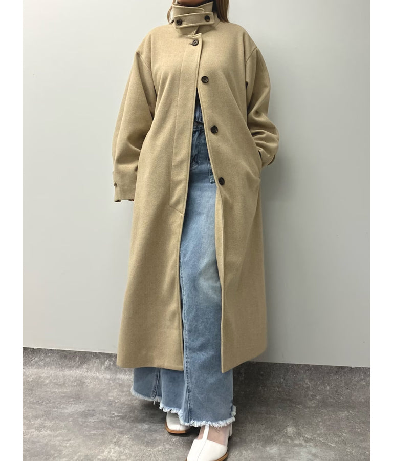 2WAY ステンカラー ボリュームスリーブ ロング コート 796-8939