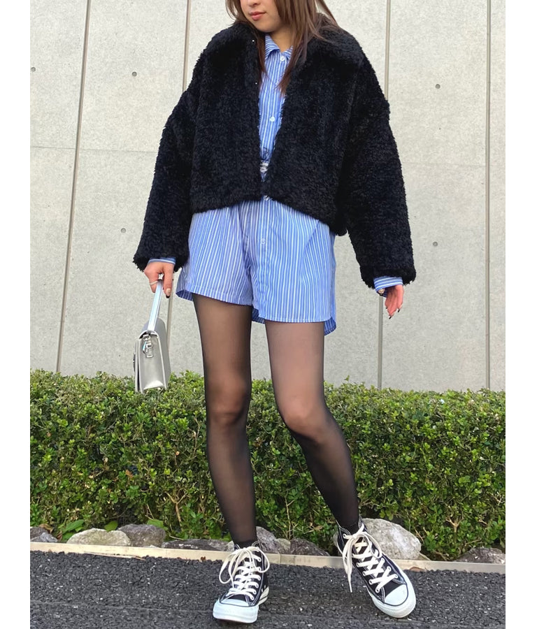 フェイクファー 衿付き ジャケット コート 796-8945