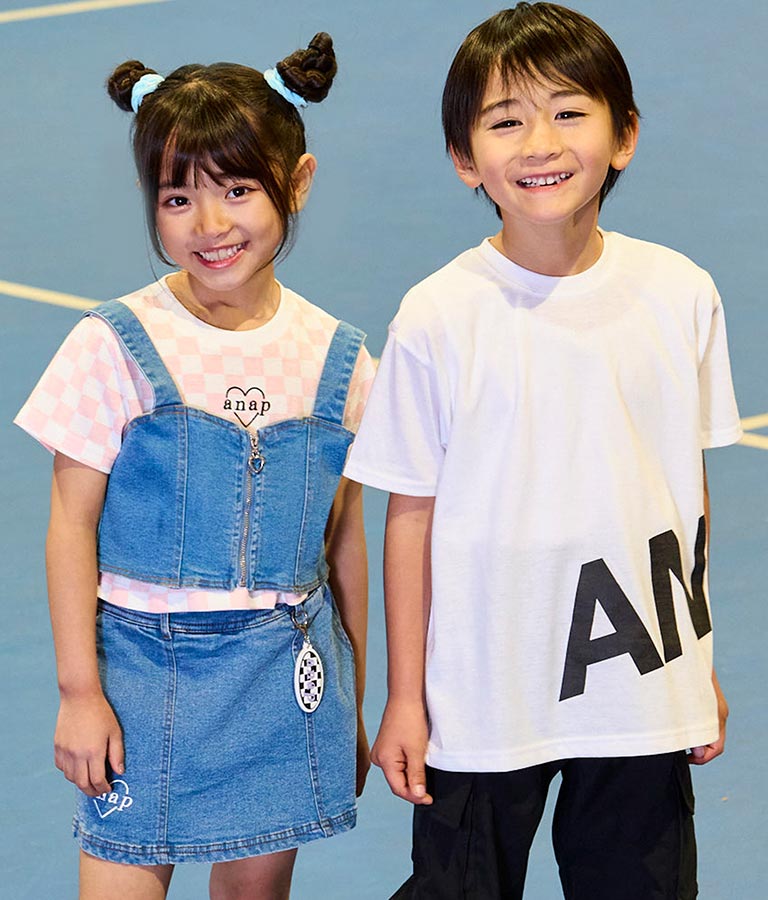 ANAP ロゴ 前後 プリント ビッグ Tシャツ 【親子お揃い】 423-3247