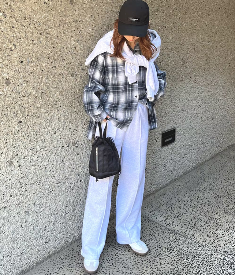 エンブレム 刺繍 ハーフジップ 裏毛 トップス【セットアップ着用可】 793-9008