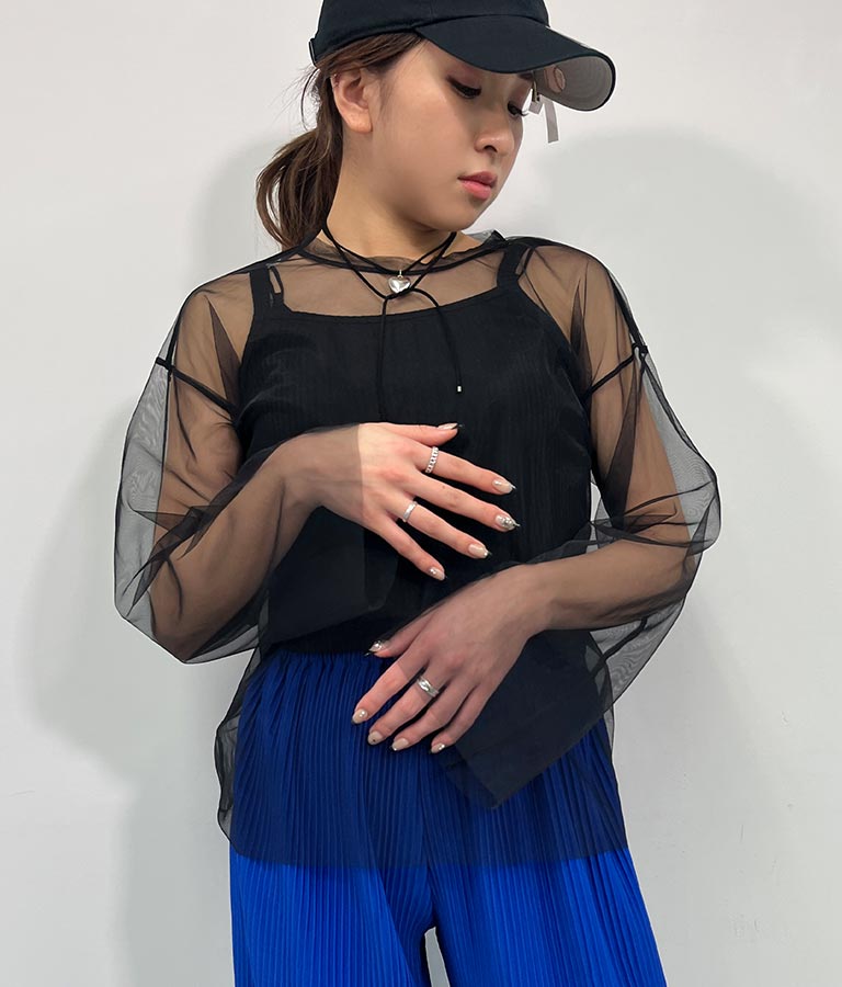 ビスチェ × チュール ルーズ ロング Tシャツ 798-9142