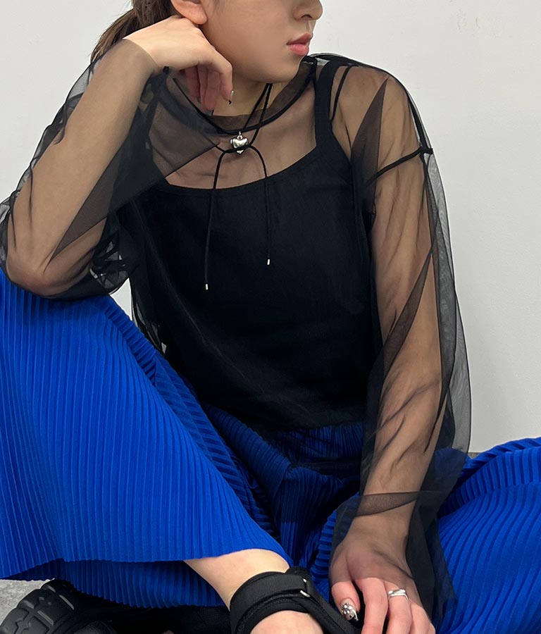 ビスチェ × チュール ルーズ ロング Tシャツ 798-9142