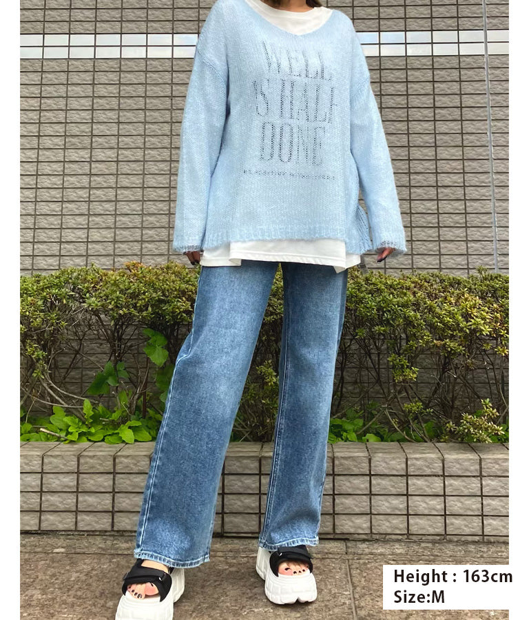 3つボタン ストレッチ ストレート デニム パンツ 792-9117