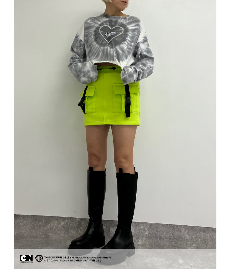 パワーパフ ガールズ ANAP コラボ タイダイ柄 トップス クロップド丈 ロングスリーブ Tシャツ ロンT 793-9151