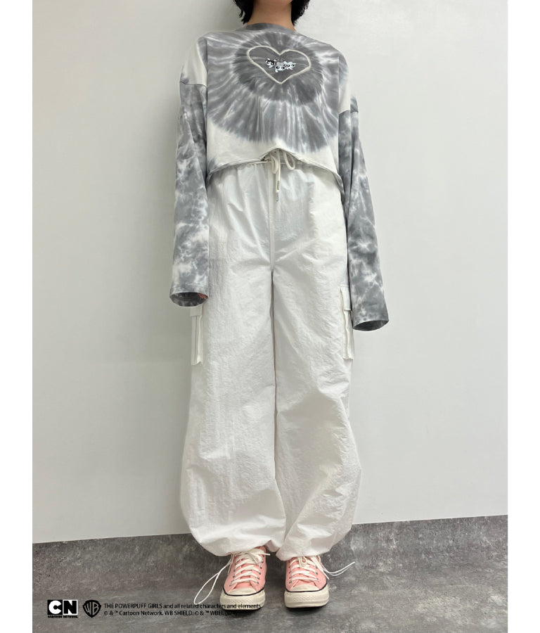パワーパフ ガールズ ANAP コラボ タイダイ柄 トップス クロップド丈 ロングスリーブ Tシャツ ロンT 793-9151