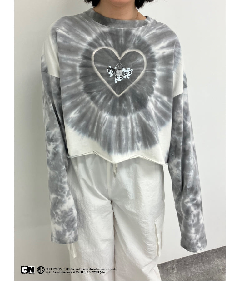 パワーパフ ガールズ ANAP コラボ タイダイ柄 トップス クロップド丈 ロングスリーブ Tシャツ ロンT 793-9151