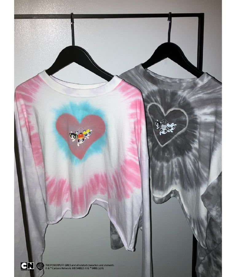 パワーパフ ガールズ ANAP コラボ タイダイ柄 トップス クロップド丈 ロングスリーブ Tシャツ ロンT 793-9151