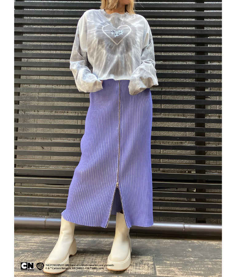 パワーパフ ガールズ ANAP コラボ タイダイ柄 トップス クロップド丈 ロングスリーブ Tシャツ ロンT 793-9151