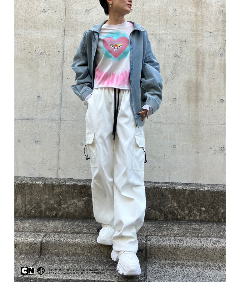パワーパフ ガールズ ANAP コラボ タイダイ柄 トップス クロップド丈 ロングスリーブ Tシャツ ロンT 793-9151