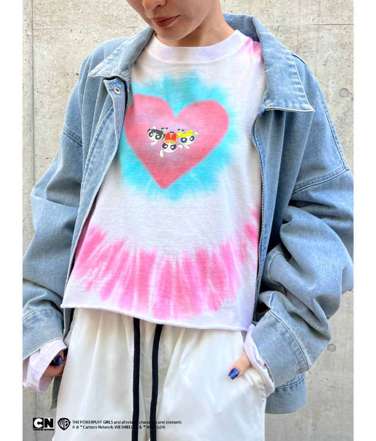パワーパフ ガールズ ANAP コラボ タイダイ柄 トップス クロップド丈 ロングスリーブ Tシャツ ロンT 793-9151
