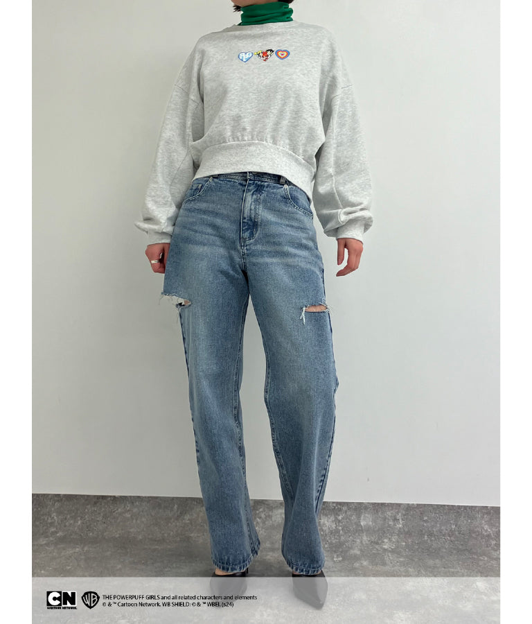 パワーパフ ガールズ ANAP コラボ スウェット トレーナー クロップド丈 裏毛 793-9150