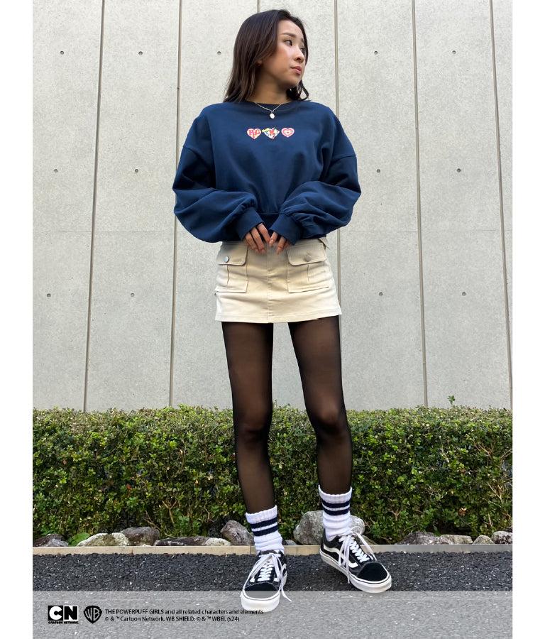パワーパフ ガールズ ANAP コラボ スウェット トレーナー クロップド丈 裏毛 793-9150