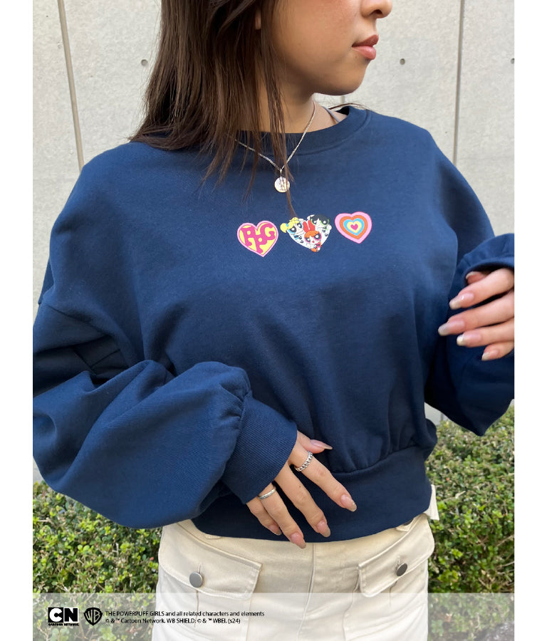 パワーパフ ガールズ ANAP コラボ スウェット トレーナー クロップド丈 裏毛 793-9150