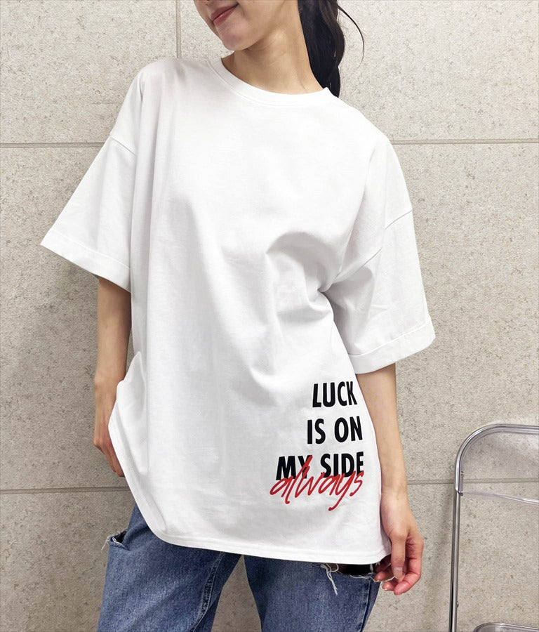 袖ロールアップ プリント ビッグ Tシャツ 【親子お揃い】 793-9123
