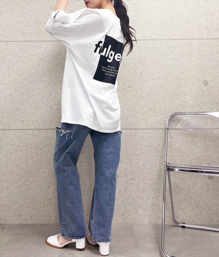 袖ロールアップ プリント ビッグ Tシャツ 【親子お揃い】 793-9123
