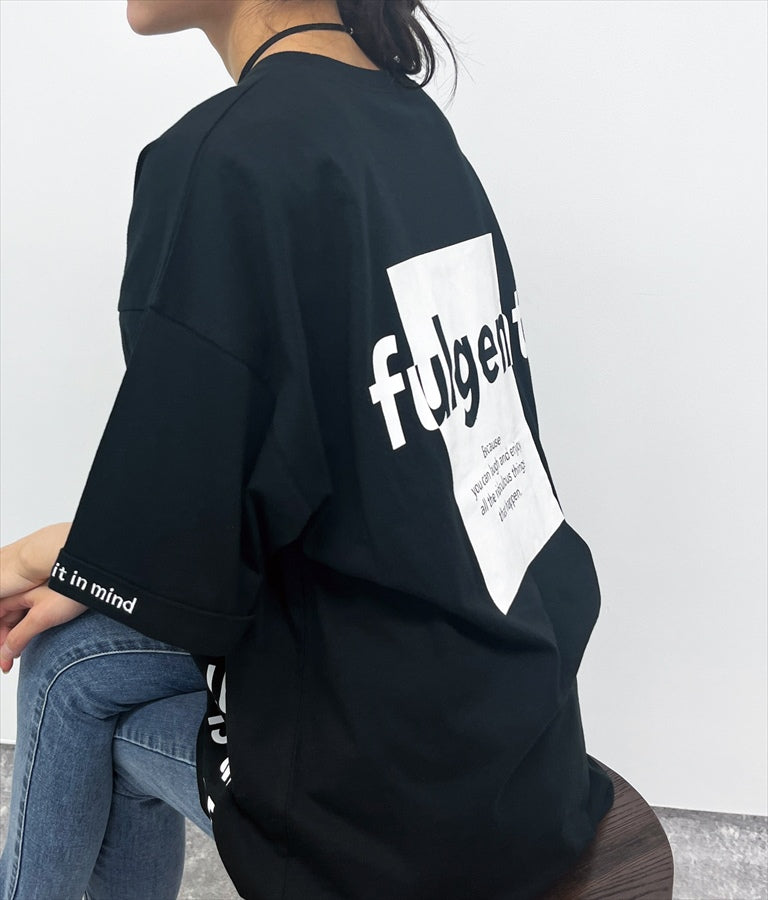 袖ロールアップ プリント ビッグ Tシャツ 【親子お揃い】 793-9123
