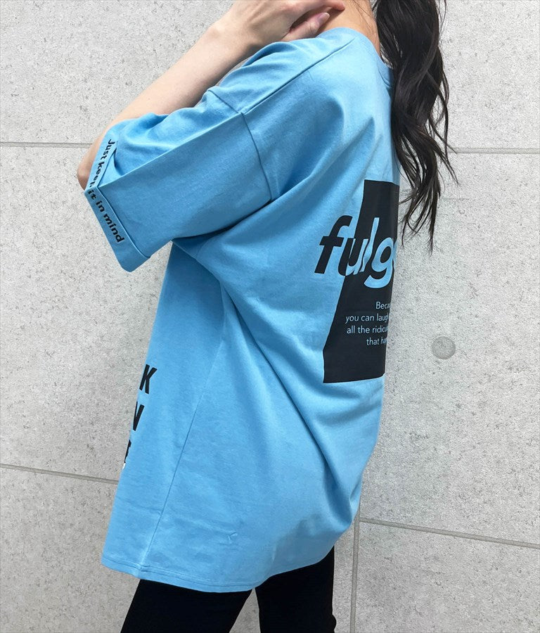 袖ロールアップ プリント ビッグ Tシャツ 【親子お揃い】 793-9123