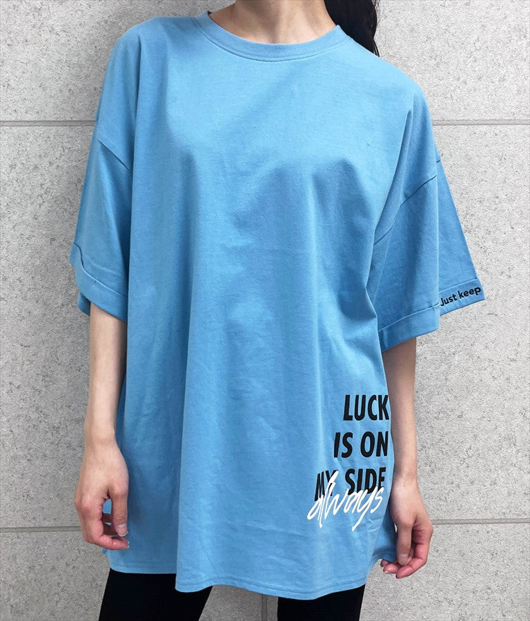 袖ロールアップ プリント ビッグ Tシャツ 【親子お揃い】 793-9123