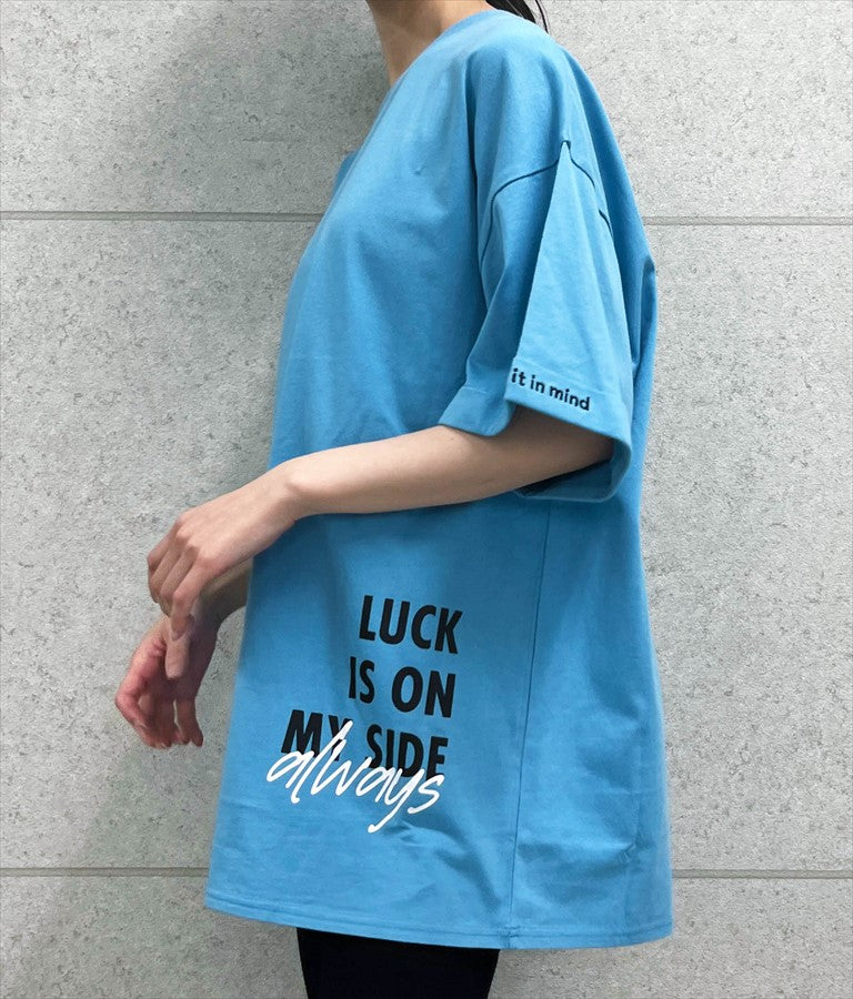 袖ロールアップ プリント ビッグ Tシャツ 【親子お揃い】 793-9123