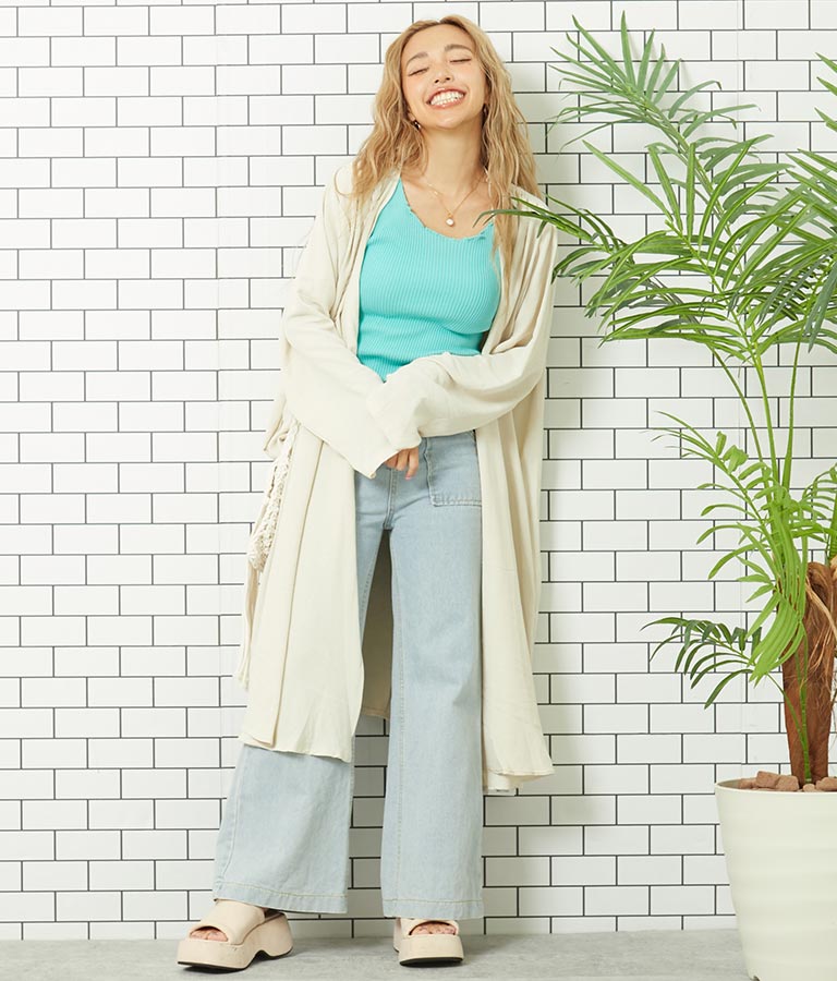 ロング丈 ユッタリ カーディガン 814-6755