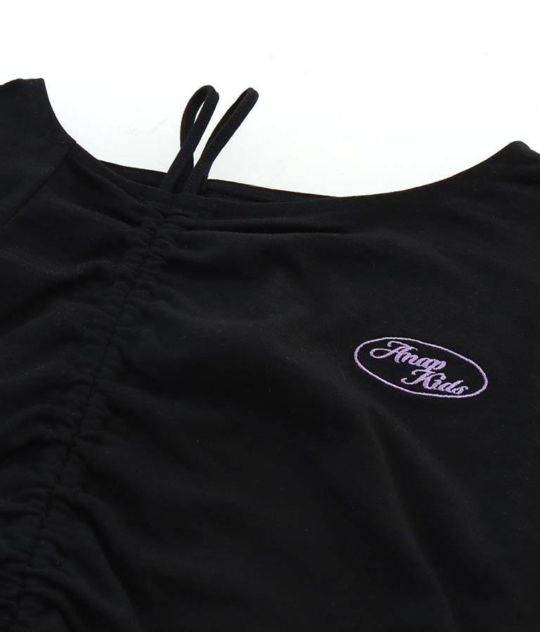 アシンメトリー オフショルダー シャーリング Tシャツ 423-3254