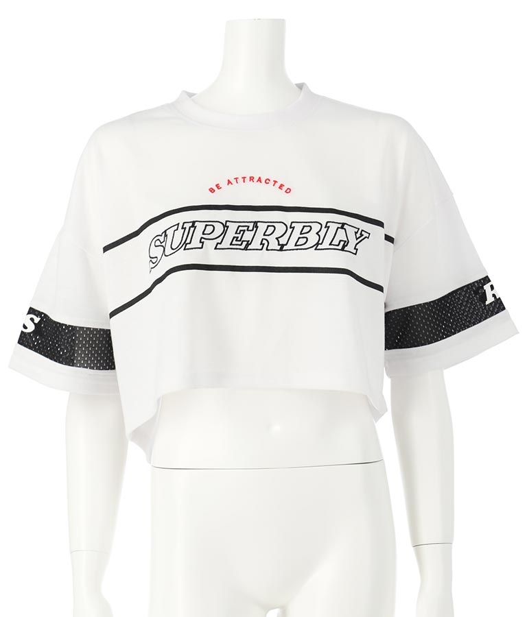 ANAPR+S【リラスポ】ショート丈 袖メッシュ Tシャツ(吸水速乾加工) 913-7441