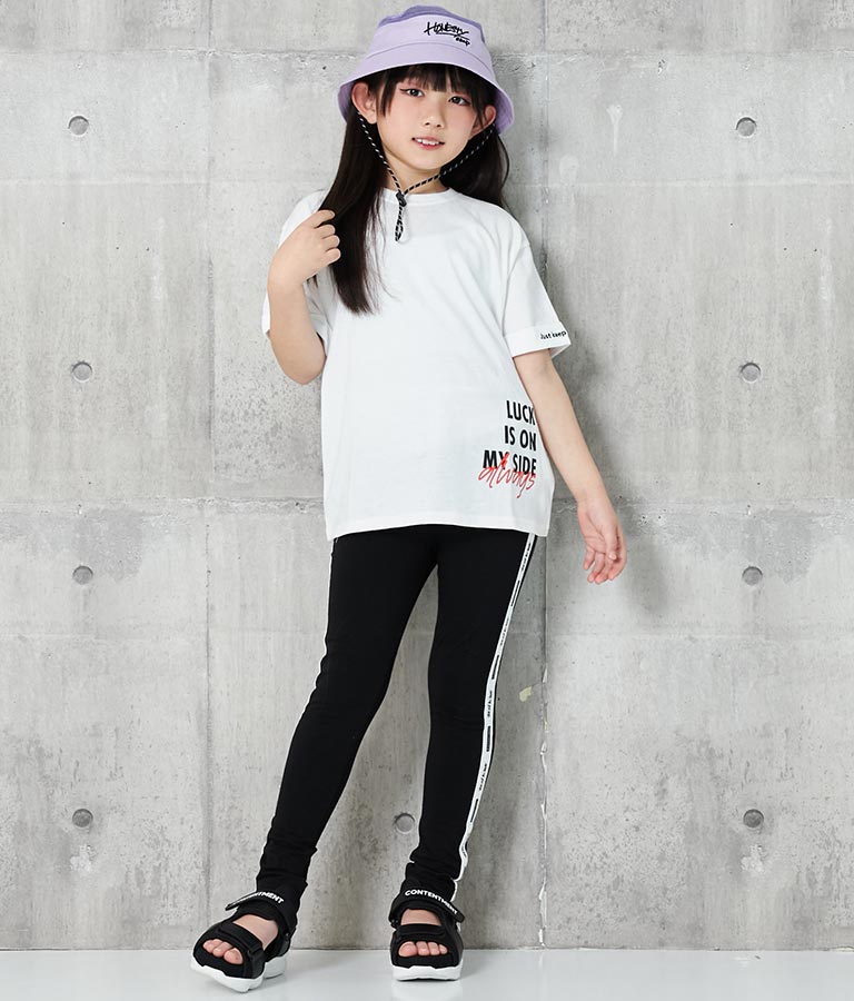 袖ロールアップ プリント ビッグ Tシャツ【親子お揃い】 423-3246