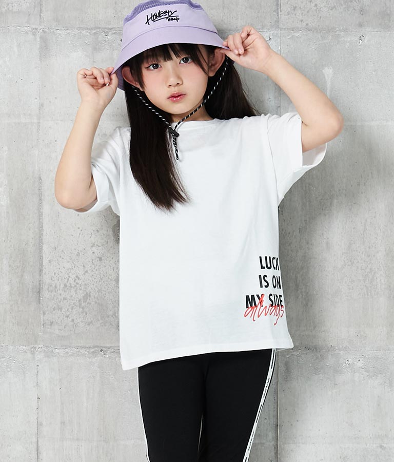 袖ロールアップ プリント ビッグ Tシャツ【親子お揃い】 423-3246