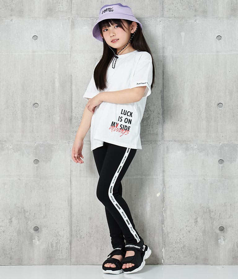 袖ロールアップ プリント ビッグ Tシャツ【親子お揃い】 423-3246