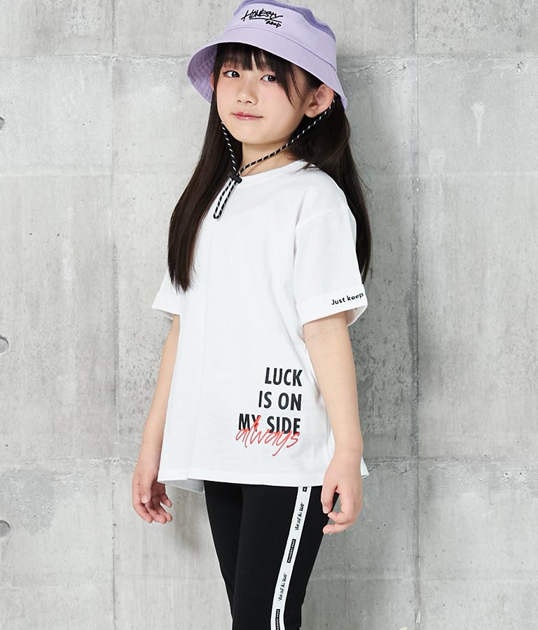 袖ロールアップ プリント ビッグ Tシャツ【親子お揃い】 423-3246