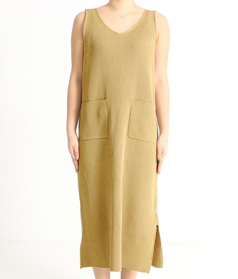 2WAY サイド スリット ロング ニット ワンピース 857-5802