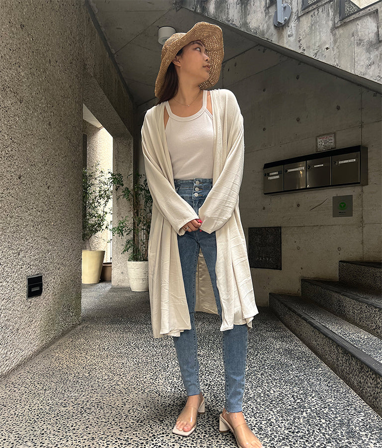 ロング丈 ユッタリ カーディガン 814-6755