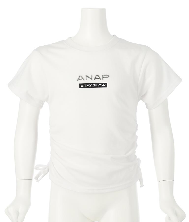 サイド シャーリング バタフライ あき トップス Tシャツ 423-3273