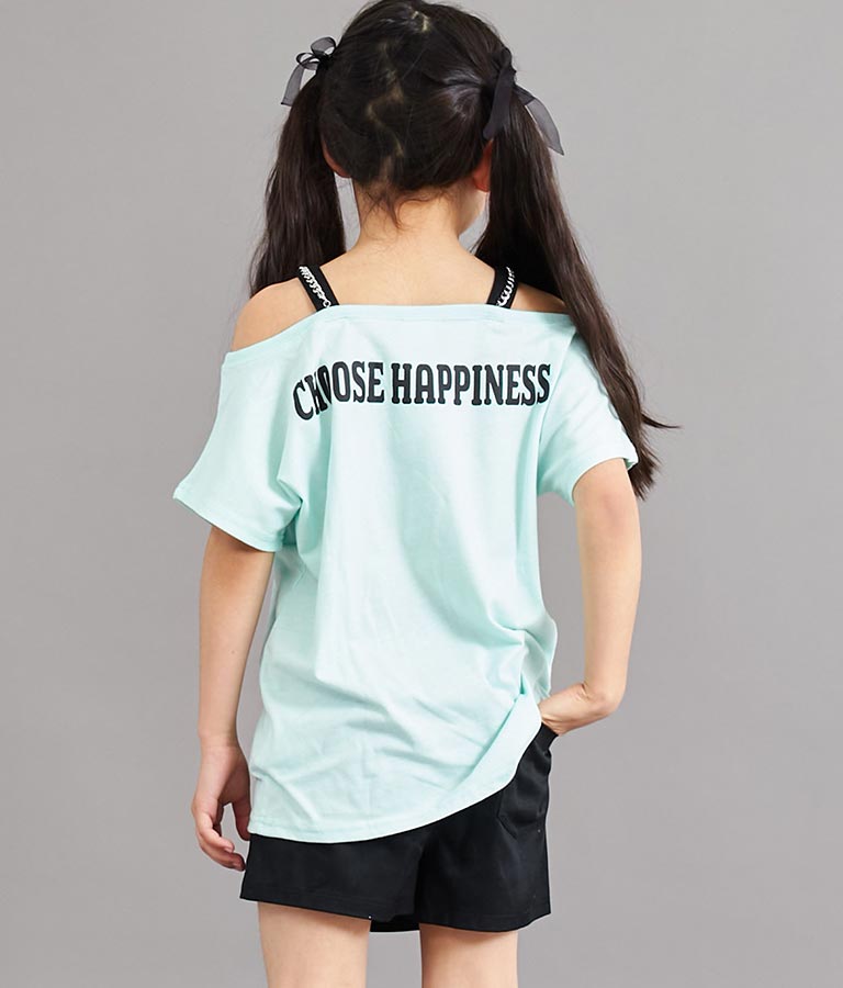 肩チェーン付 チュニック Tシャツ 423-3276