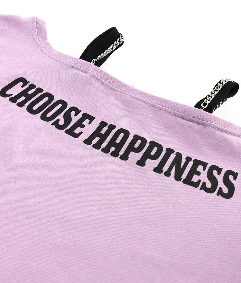 肩チェーン付 チュニック Tシャツ 423-3276
