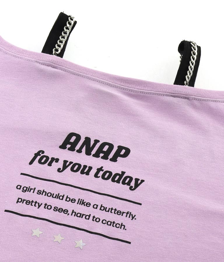 肩チェーン付 チュニック Tシャツ 423-3276