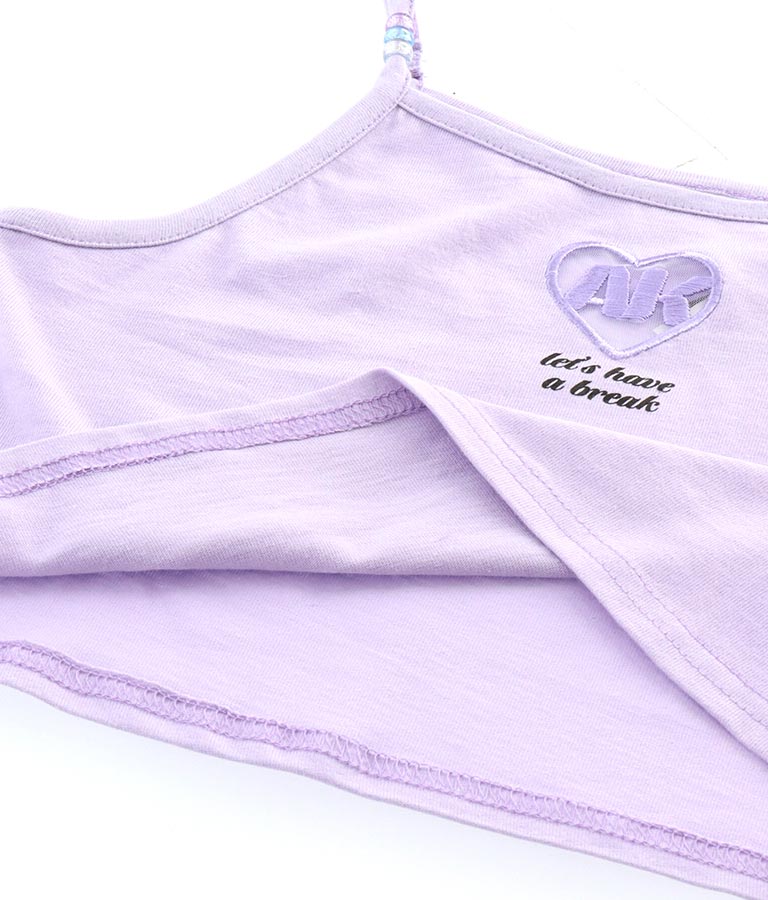 ハート あき ビーズ付 キャミソール + Tシャツ セット 428-3279